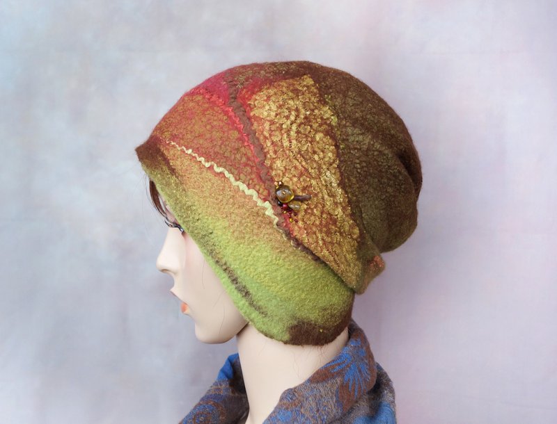 felted merino wool hat size 36-37 - 帽子 - 羊毛 多色