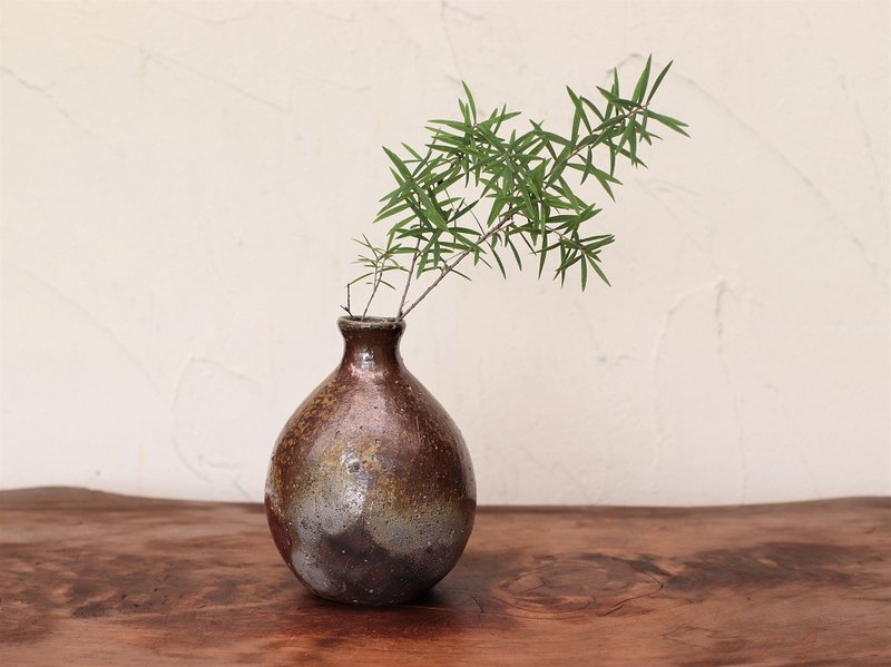 备前烧 花瓶 : 手工陶艺 灿切系列 h2-114 - 花瓶/陶器 - 陶 咖啡色