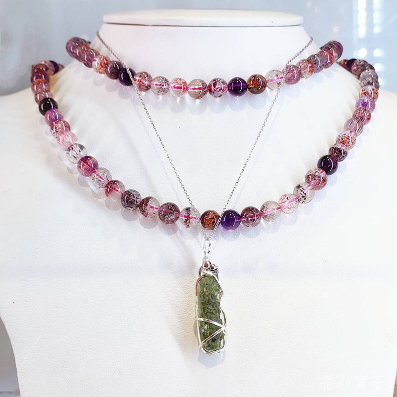 F1 捷克陨石小柱手 S925纯银线【捷克陨石原矿吊坠】 - 项链 - 纯银 绿色