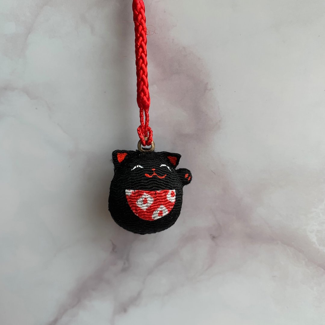 动物水琴铃-黑猫-吊饰 - 挂绳/吊绳 - 其他人造纤维 