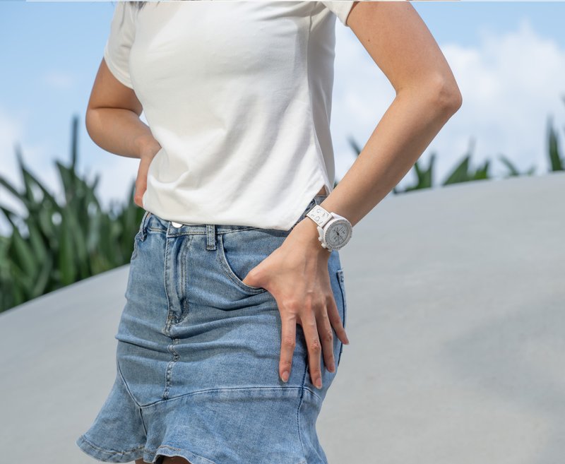 OMEGA x Swatch Mission to Moonwatch 小牛皮錶帶 - 表带 - 真皮 白色