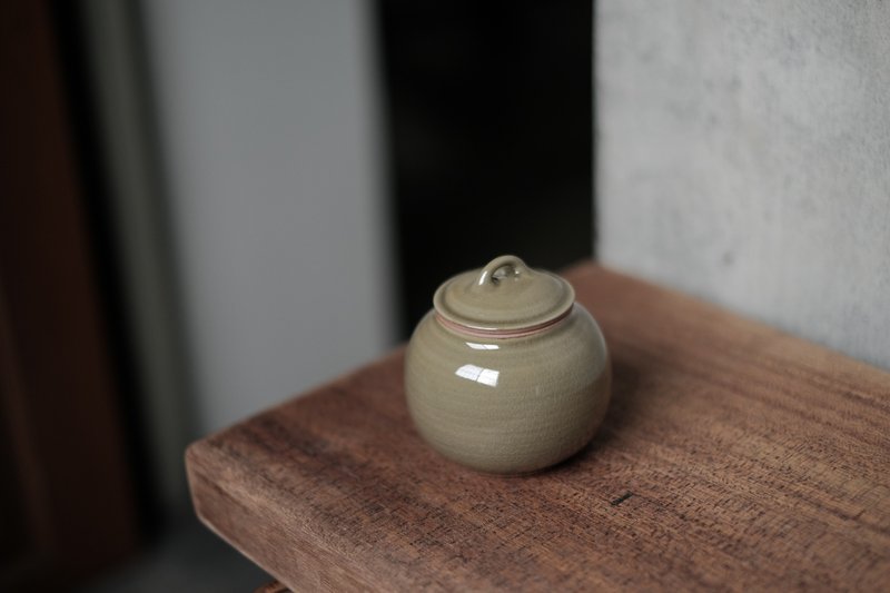 茶仓 | 苔球绿釉 茶叶罐 盖罐 - 茶具/茶杯 - 陶 绿色
