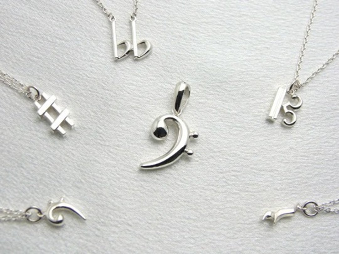 Gran F clef Pendant Top - 项链 - 纯银 