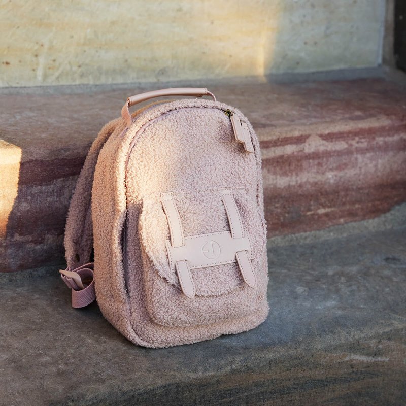 小童幼儿外出背包 BACKPACK MINI Pink Bouclé 粉色卷卷 - 后背包/双肩包 - 其他材质 粉红色