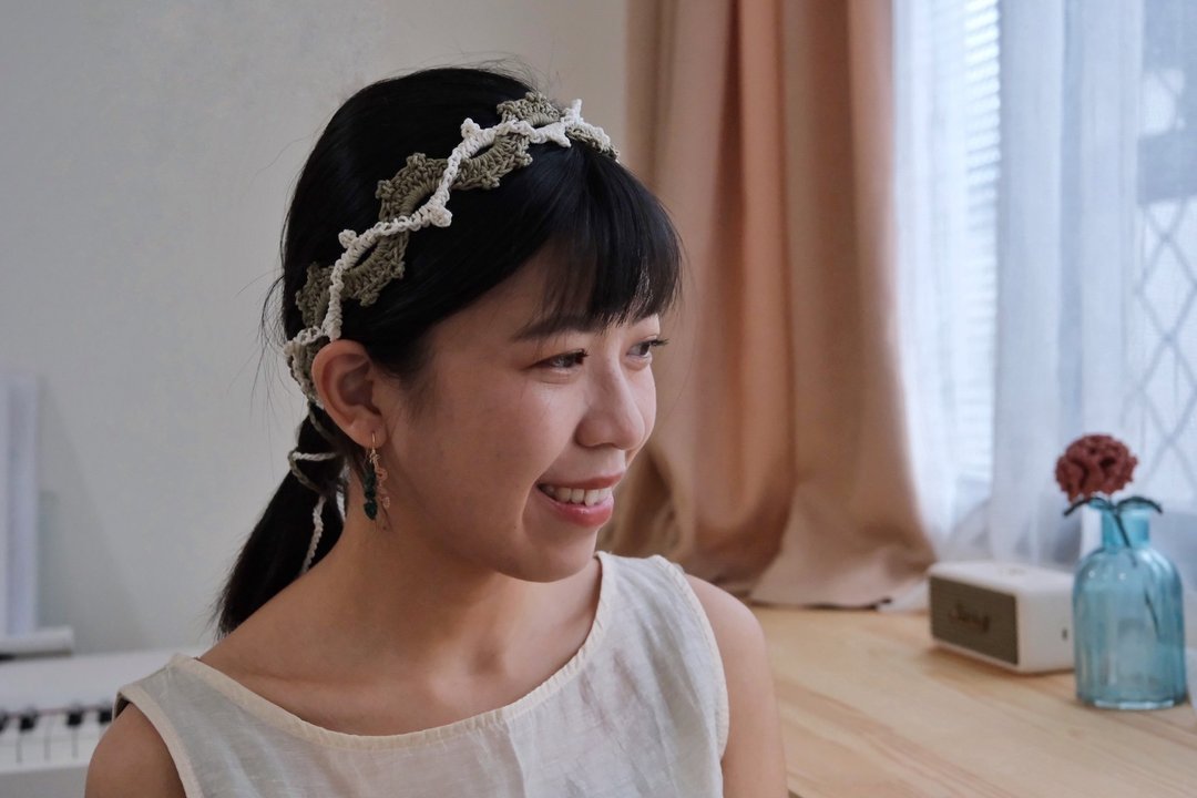 元素 手工编织 双色发带 绑带式 酪梨绿 - 发带/发箍 - 棉 绿色
