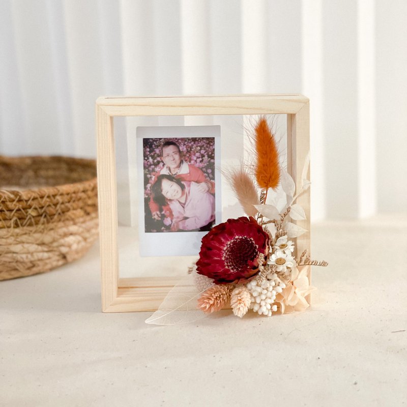 珍藏这一刻 x 不凋干燥花透明木框 x 红枫暖色系 - 画框/相框 - 植物．花 红色