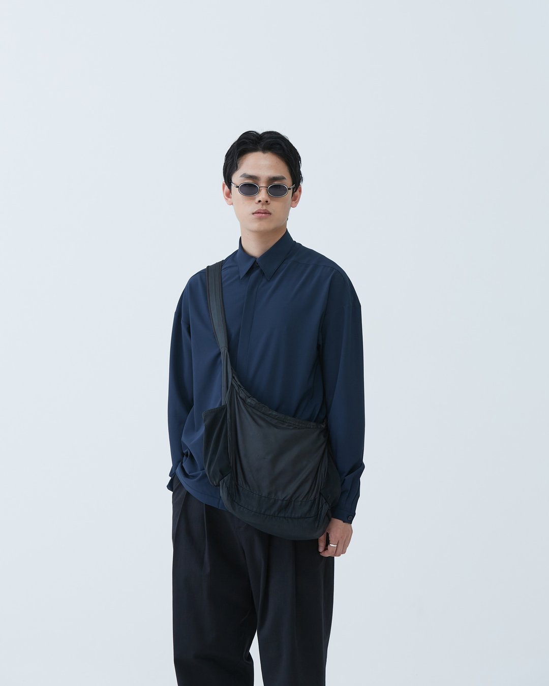 简约弹性衬衫 Simple Elastic Shirt - 男装衬衫 - 聚酯纤维 蓝色