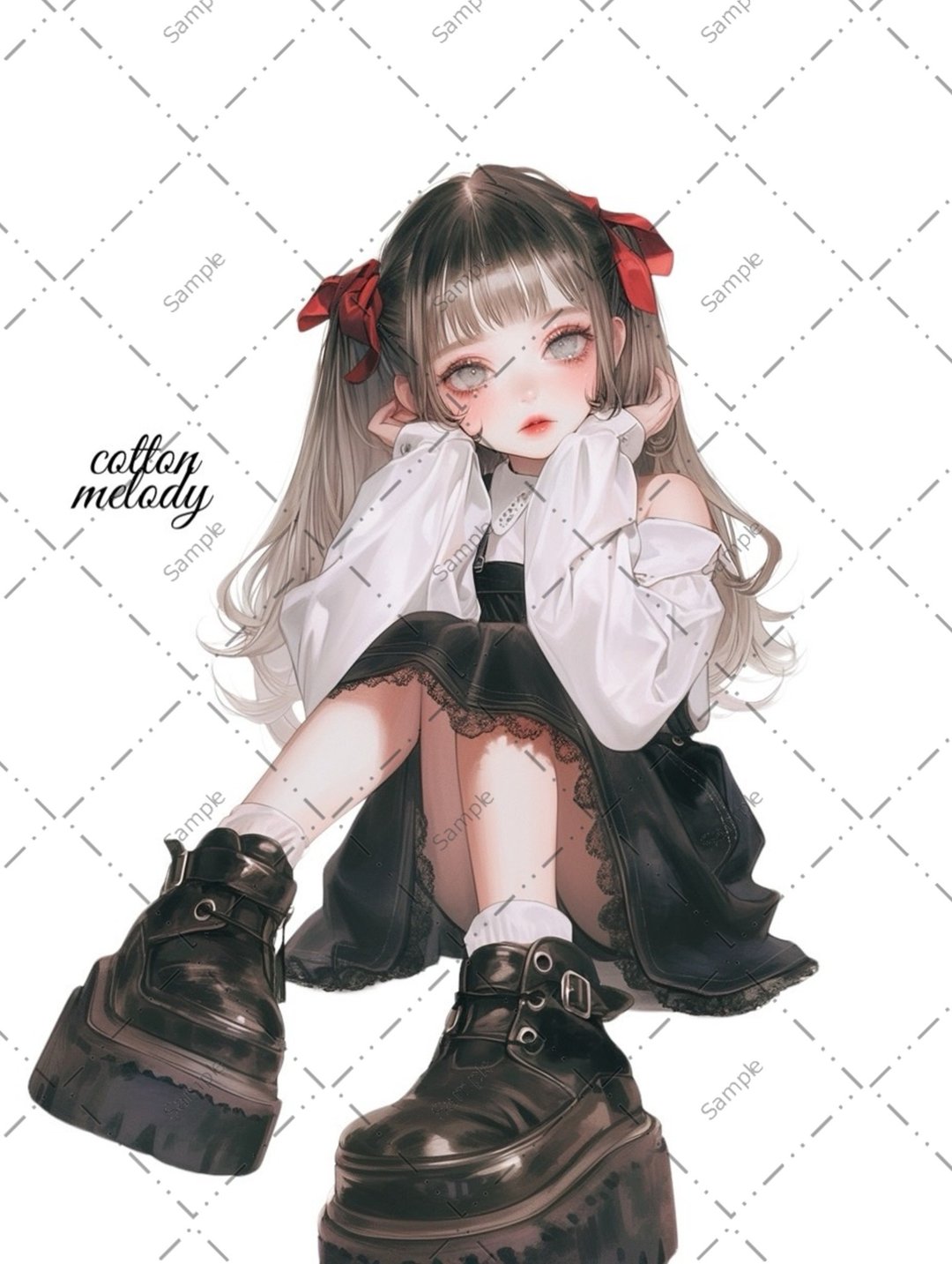 original sticker no.1276 人物贴纸 原创贴纸 人物贴纸 女孩贴纸 原创人物贴纸 - 贴纸 - 纸 