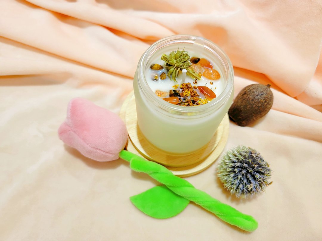 水晶蜡烛 脉轮蜡烛 性轮 希拉 - 蜡烛/烛台 - 蜡 橘色