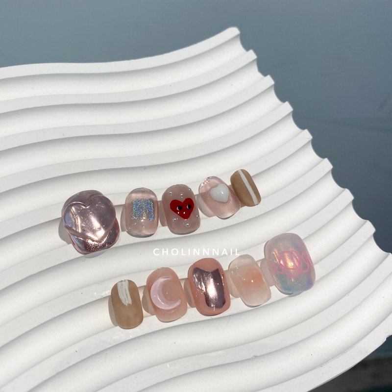 K03类中之爱-定制化手作穿戴式美甲片 - 其他 - 其他材质 粉红色