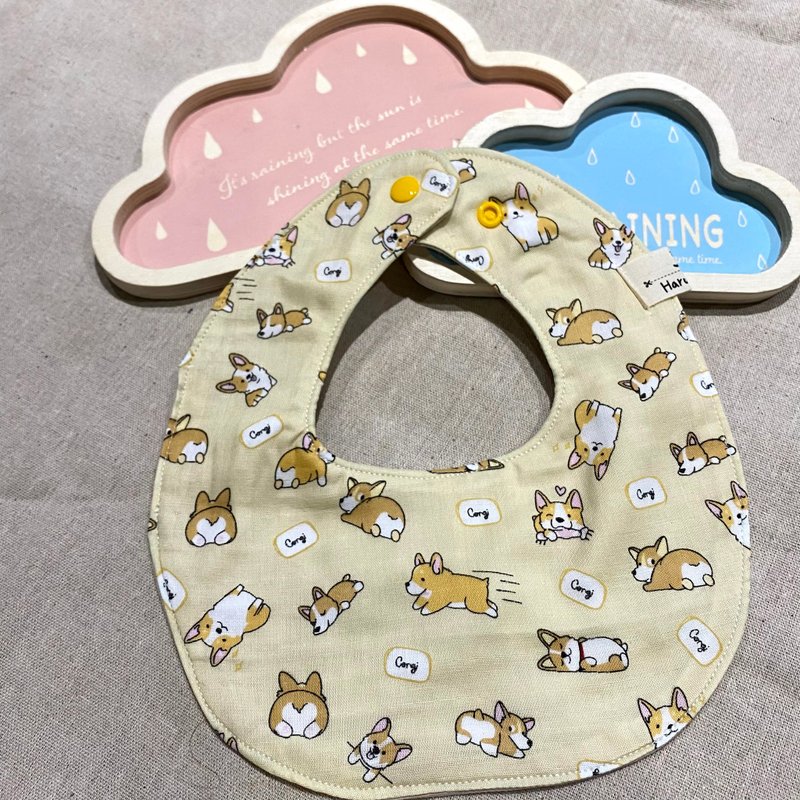 跑跑柯基宝宝二重纱口水巾 - 围嘴/口水巾 - 其他材质 