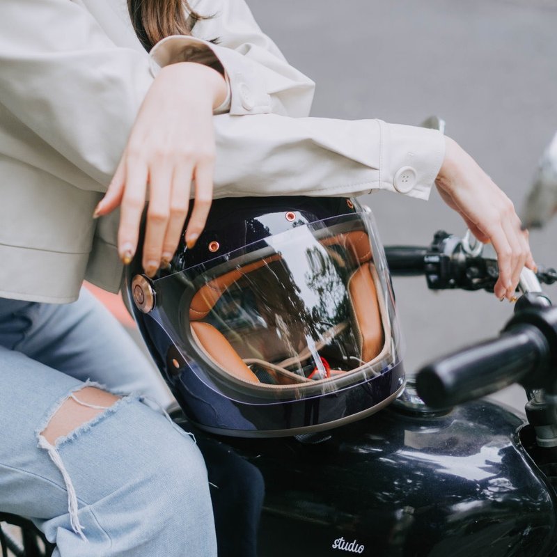 MODER摩德-BENJAMIN本杰明-亮光宝蓝紫 - 安全帽 - 其他材质 