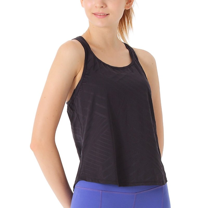 【NAMASTE】Ida 几何透肤罩衫 - 矩形黑 - 女装运动衣 - 尼龙 黑色