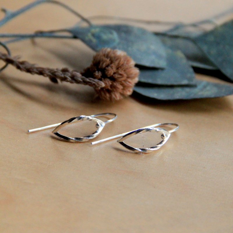 桂冠叶系列 - 大叶桂冠 - 925纯银手作耳环 银饰 礼物 包装 - 耳环/耳夹 - 其他金属 银色