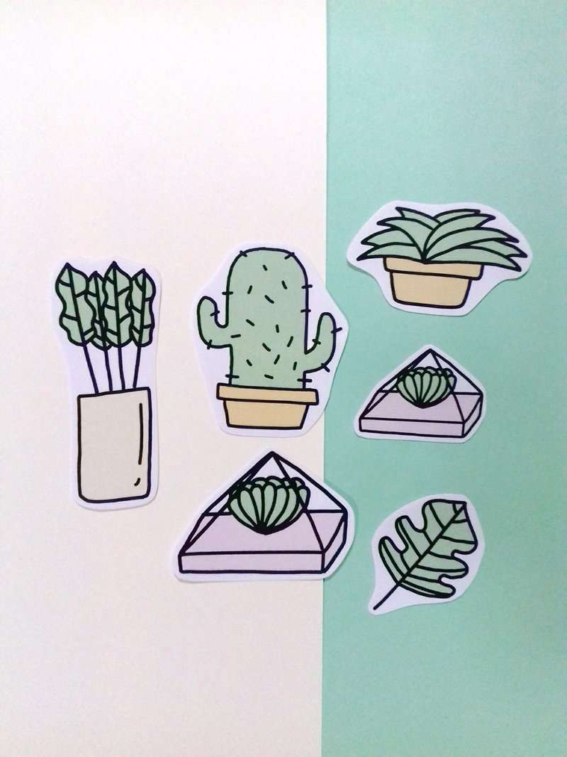 植物防水贴纸 - 贴纸 - 纸 绿色