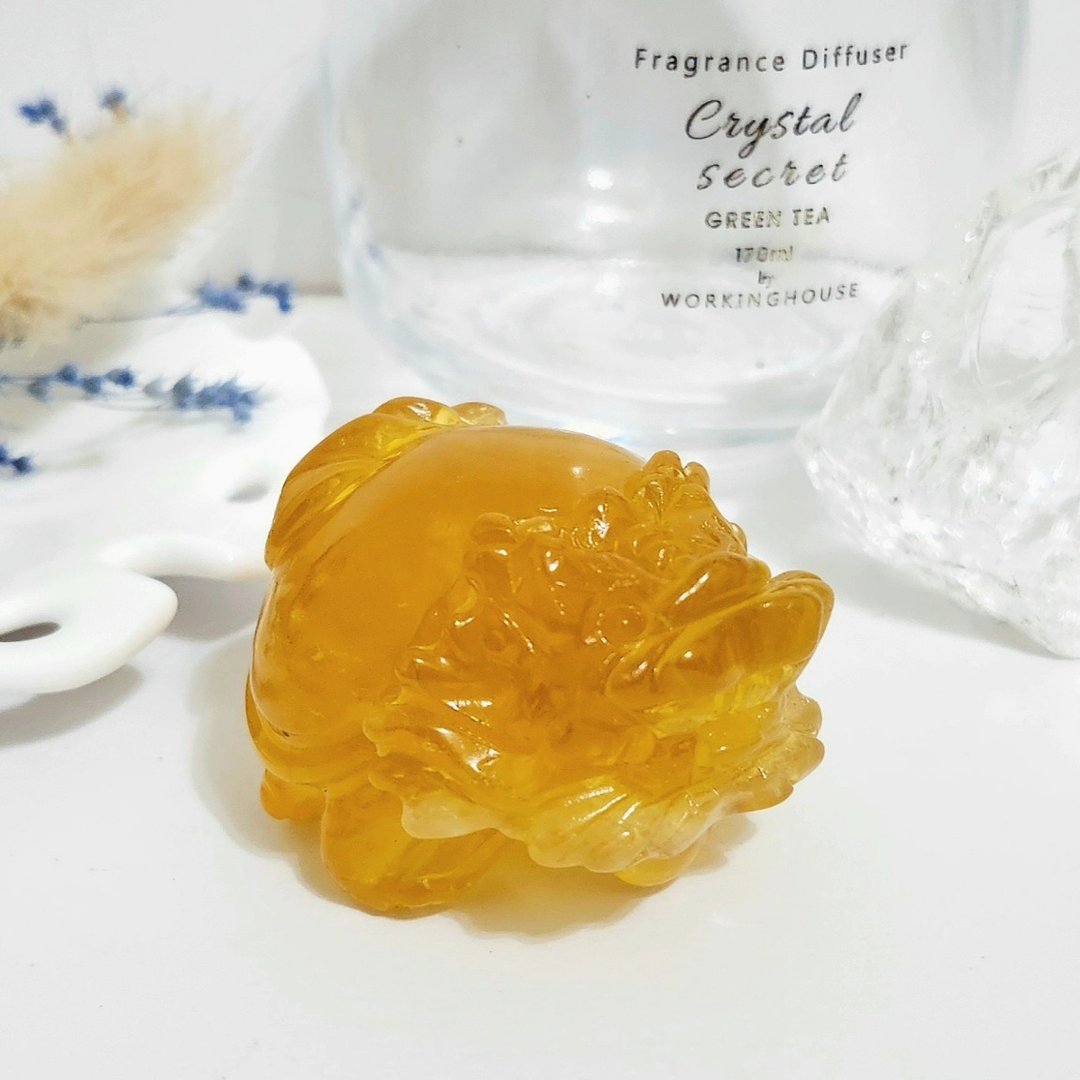 黄萤石龙龟/招财/增健康之水晶 - 摆饰 - 水晶 黄色