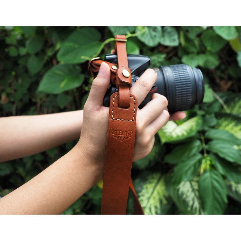 Ochre leather camera strap  - 相机背带/脚架 - 真皮 咖啡色