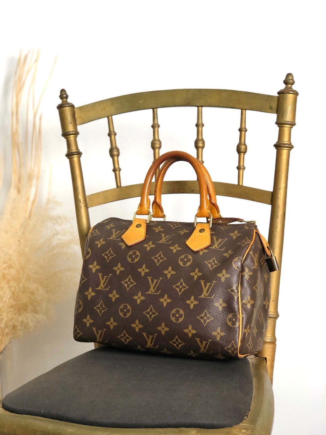 【日本直送 名牌中古包】LOUIS VUITTON 路易威登 Speedy 25 Monogram 手提包 棕色 皮革 vintage b6fmua - 手提包/手提袋 - 防水材质 咖啡色