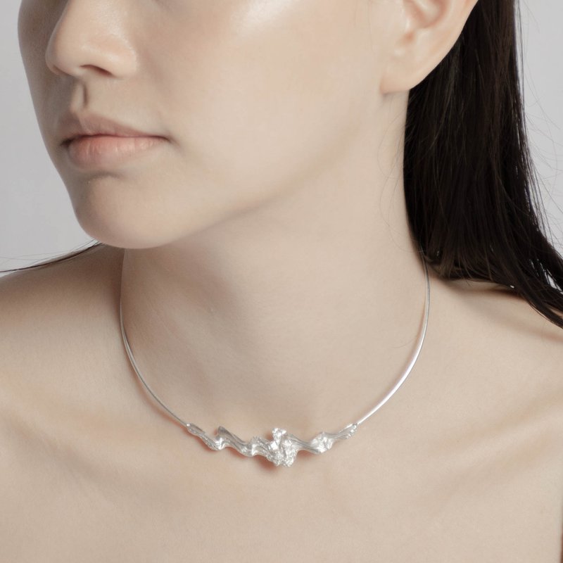 浪 Waves  I 【涛】锁骨环链 - 纯银 - 项链 - 纯银 银色