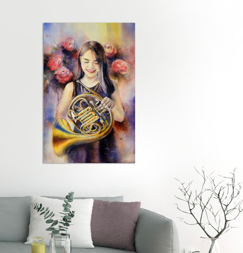 定制化・手绘水彩人像插画 - 海报/装饰画/版画 - 纸 多色