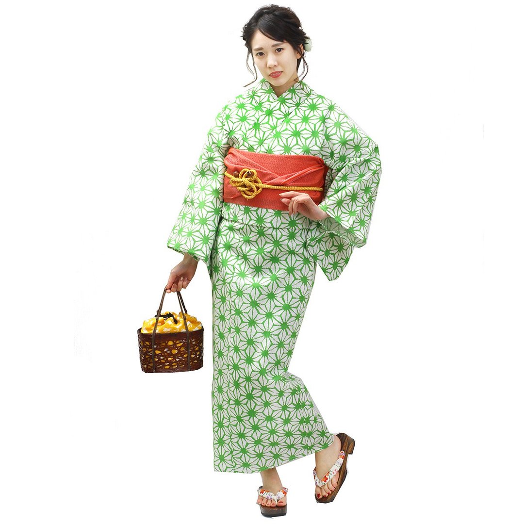 日本 和服 女性 浴衣 腰封 2件组 F Size x86-37c yukata - 其他 - 棉．麻 绿色