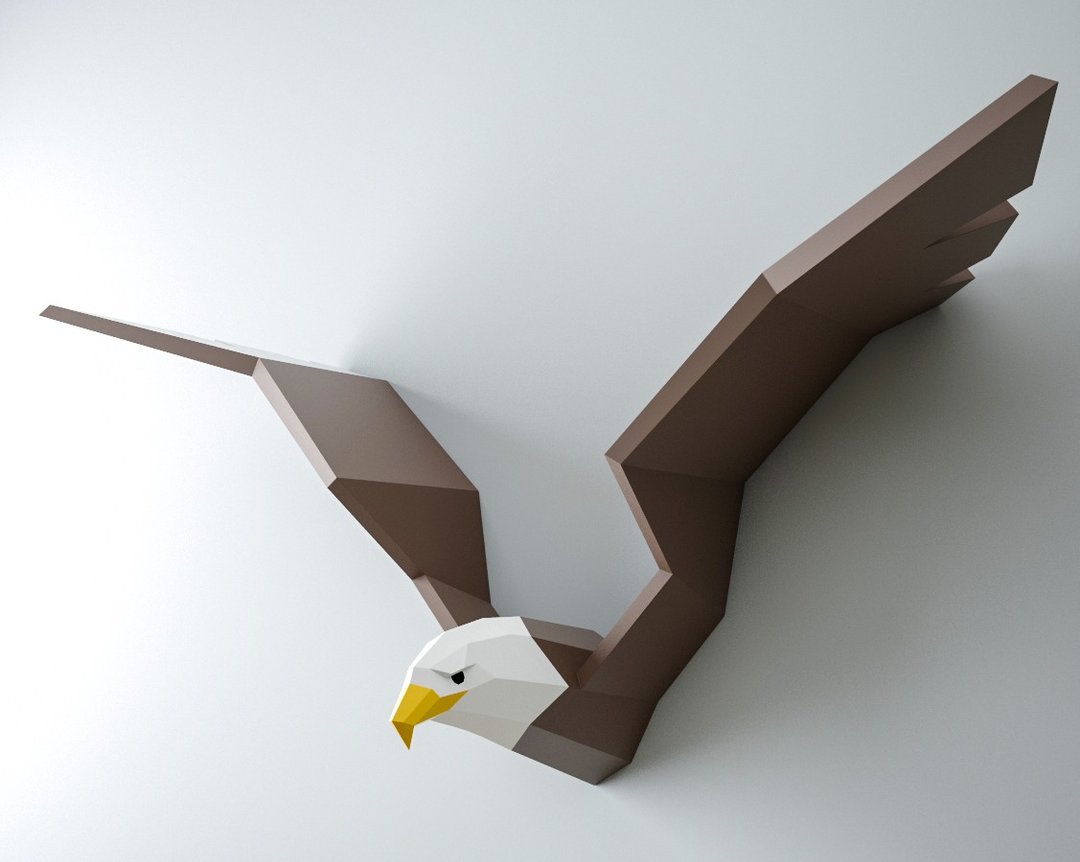 3D Papercraft Eagle, DIY Paper craft bald eagle, hawk vulture, DIGITAL TEMPLATE - 手工艺教程/工具书 - 其他材质 