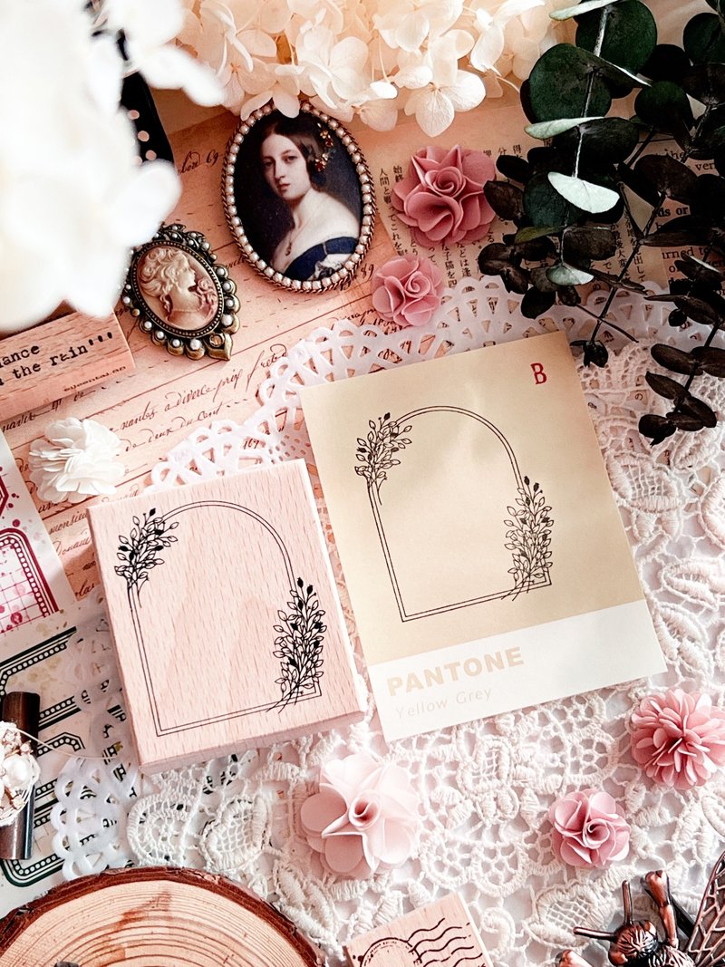 植物边框 B 印章 - 印章/印台 - 木头 