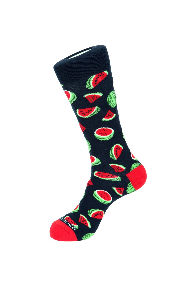 Watermelon Socks 西瓜图案袜子 by Unsimply Stitched - 袜子 - 棉．麻 蓝色