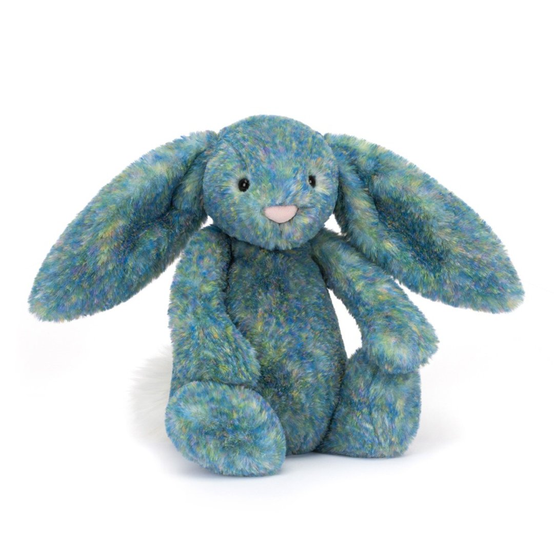 Bashful Luxe Bunny Azure 奢华致臻安抚兔 庆典蓝玫瑰 - 玩偶/公仔 - 聚酯纤维 蓝色