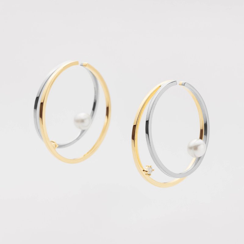 灵动永恒 /  淡水珍珠耳扣 Aurora ear cuffs 一对 - 耳环/耳夹 - 铜/黄铜 金色