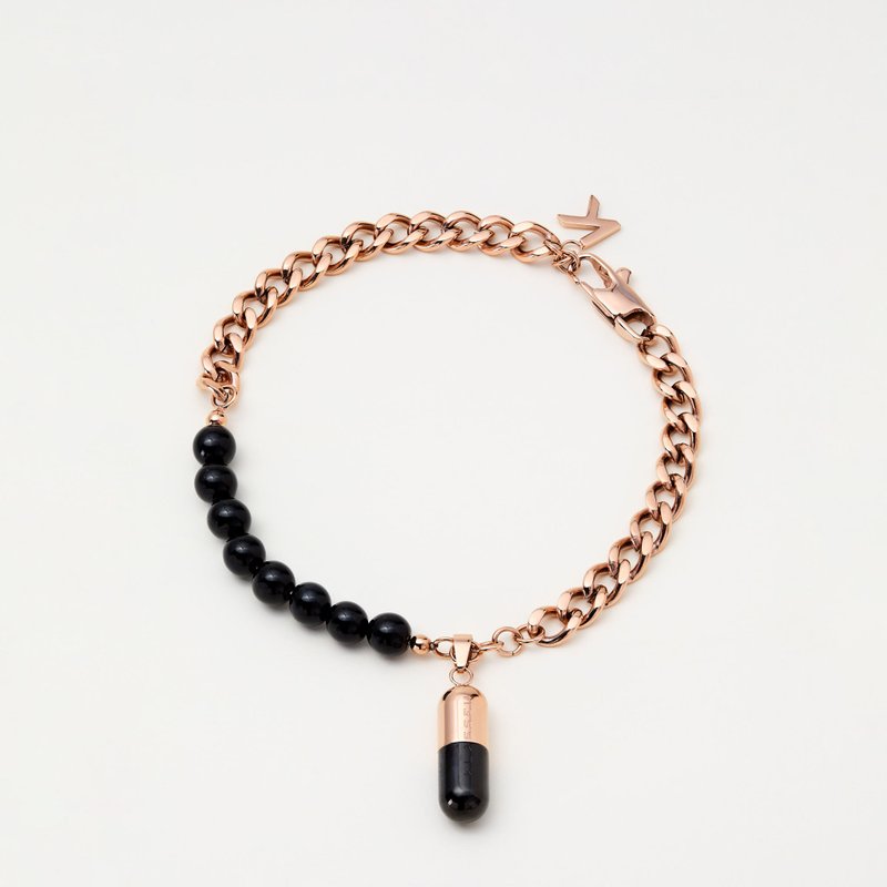 Capsule Bracelet Rose Gold & Black Onyx  手链 - 手链/手环 - 不锈钢 