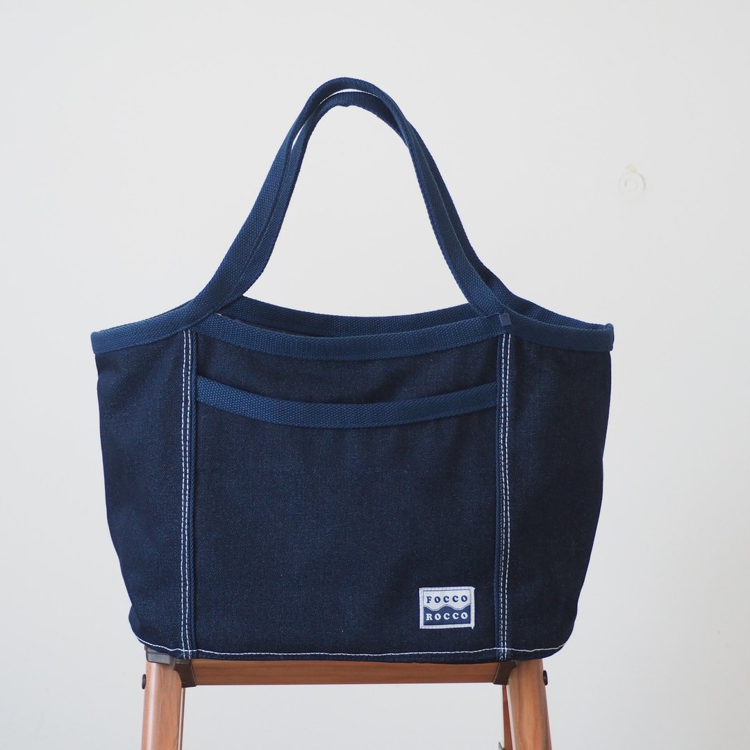 CARRYALL BAG：DENIM 深蓝色厚磅 14 盎司丹宁托特包 (丹宁布)。 - 手提包/手提袋 - 其他材质 蓝色