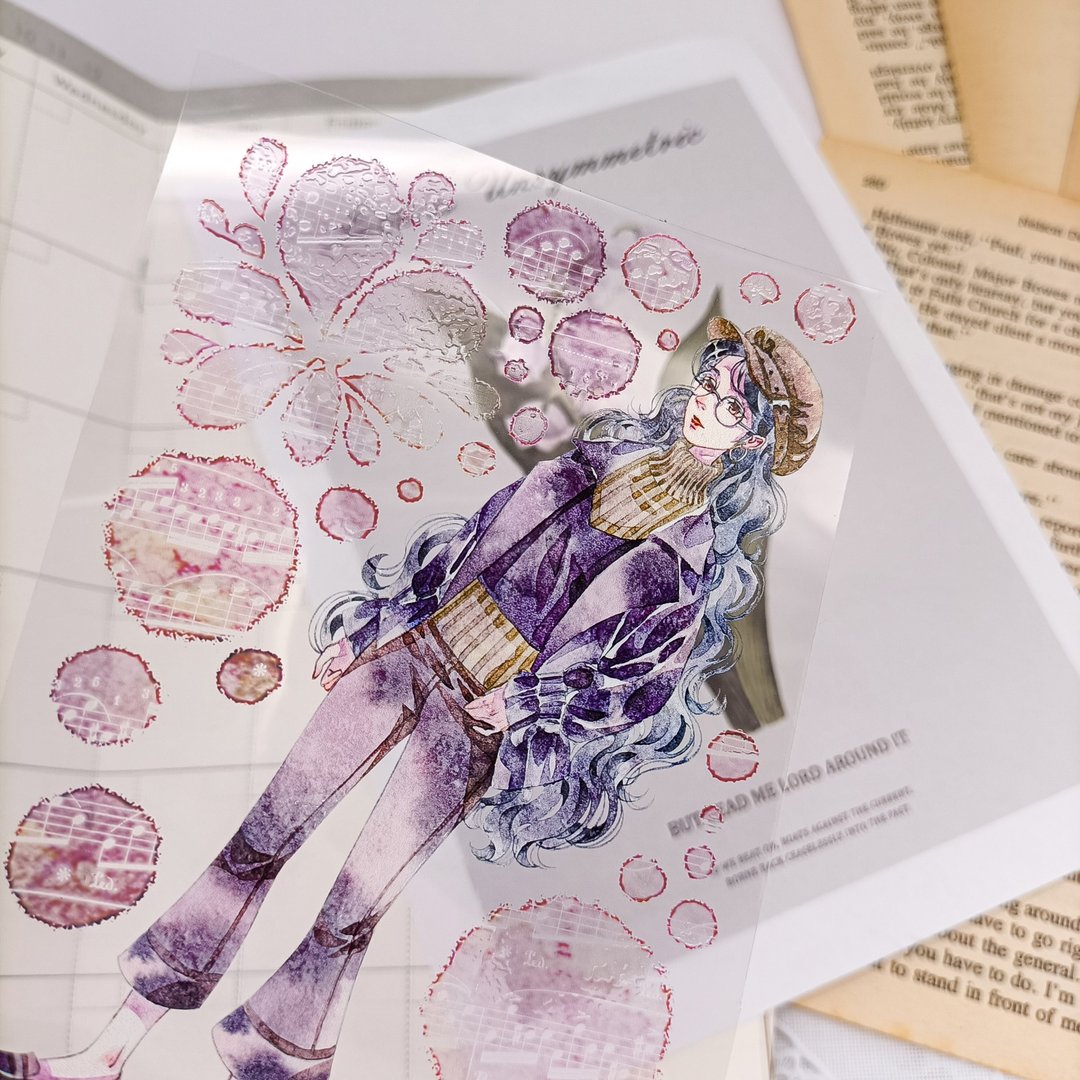 秋月少女 / 裝飾膠帶 - 纸胶带 - 塑料 多色