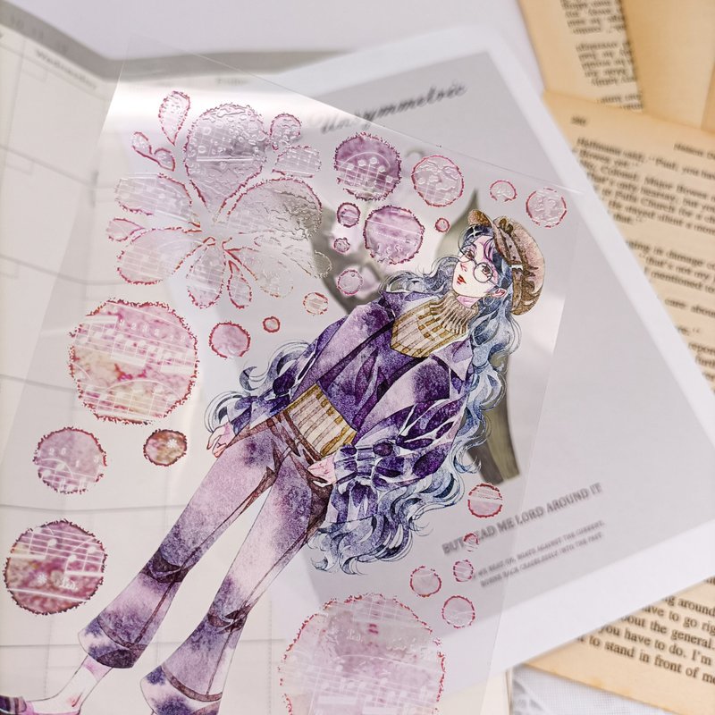 秋月少女 / 裝飾膠帶 - 纸胶带 - 塑料 多色