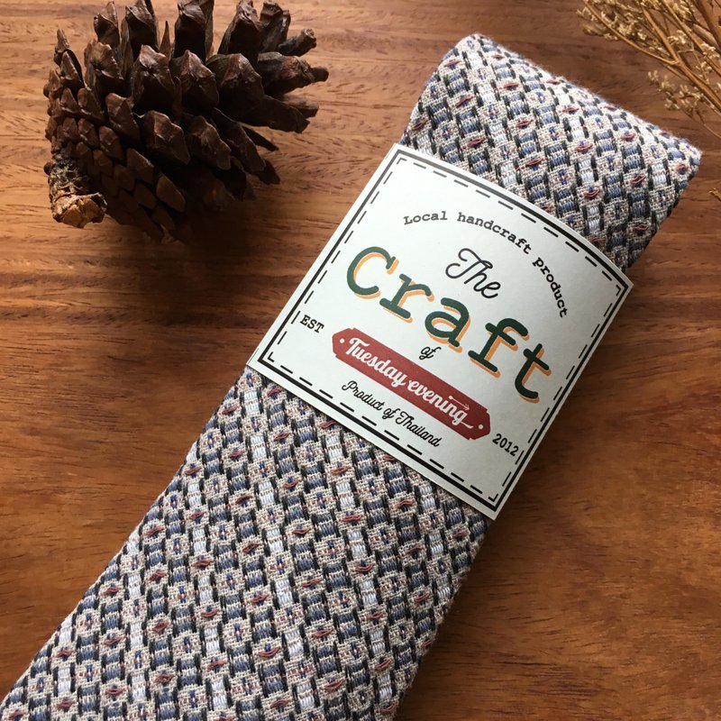 The Craft Multi-Grey Circle Stripe Necktie - 领带/领带夹 - 棉．麻 灰色