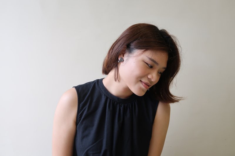 【秋冬新时尚】手工陶片耳夹  |  雾霾・Fog - 项链 - 陶 灰色