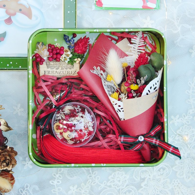 干燥花三入花礼-圣诞树与老公公 - 干燥花/捧花 - 植物．花 绿色