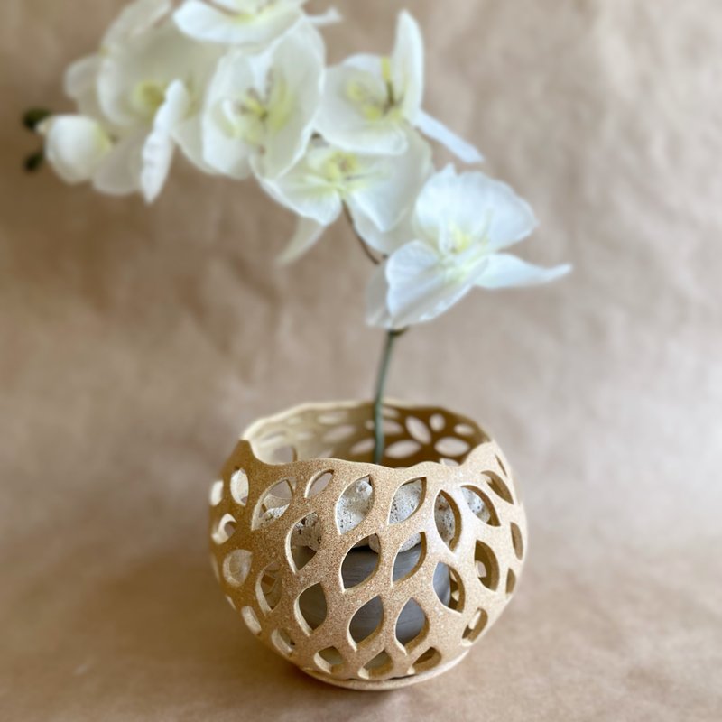 Orchid pot,Orchid planter,Plant Pot,Planter ceramic,Designer Orchid pot - 植栽/盆栽 - 陶 卡其色