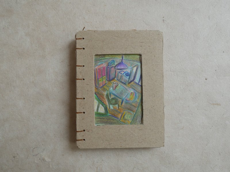 手工书/手工绘画笔记本/手工装订/日记本 - 笔记本/手帐 - 纸 卡其色