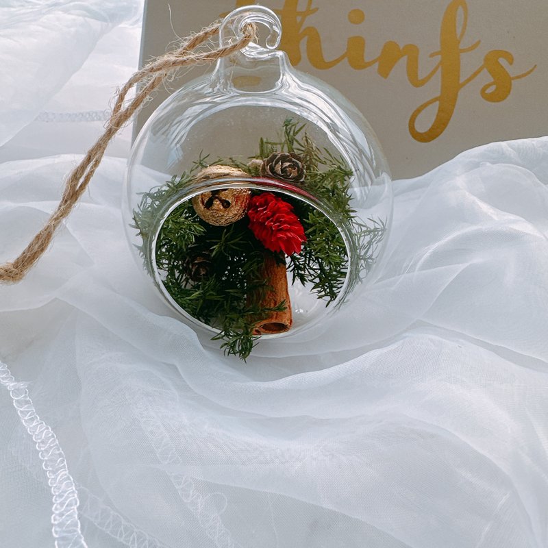 耶诞小树球 小圣诞树 干燥花盆 永生盆花 圣诞礼物 交换礼物 花礼 - 干燥花/捧花 - 植物．花 绿色