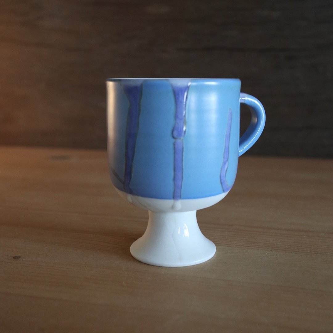 高脚马克杯_v12 - 咖啡杯/马克杯 - 瓷 蓝色