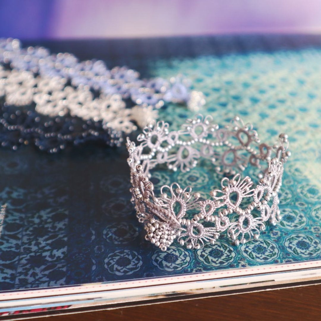 Tatting Lace 手链【Lace】银色 - 手链/手环 - 其他人造纤维 银色