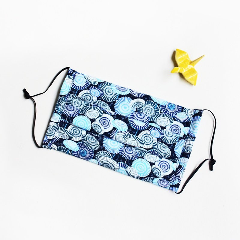 褶叠立体棉质布口罩 - 伞【限量手工制作】 - 口罩 - 棉．麻 蓝色