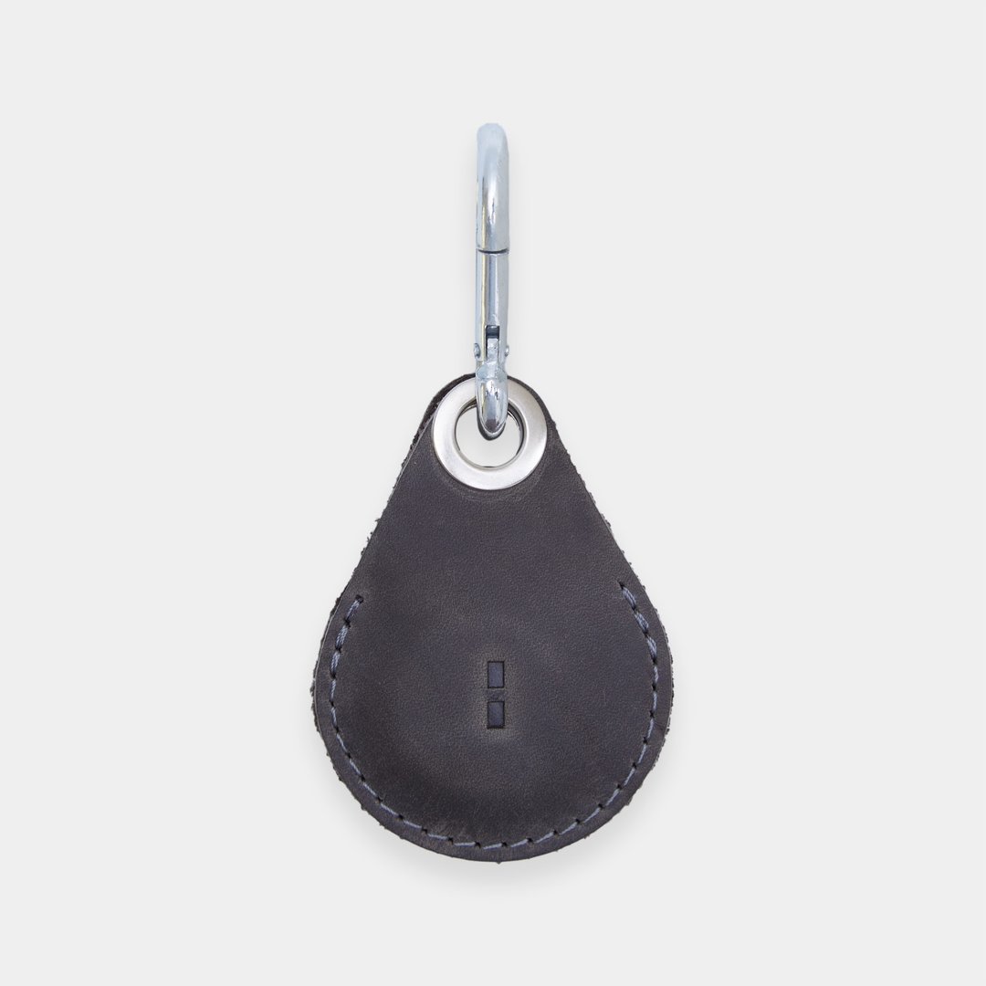 灰色皮革AirTag收纳套——Apple追踪器保护壳 | iPhone配件礼品 - 钥匙链/钥匙包 - 真皮 灰色