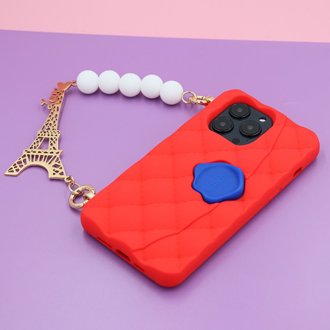 【Candies】iPhone 14 系列 - 经典小香风晚宴包 巴黎 红 手机壳 - 手机壳/手机套 - 硅胶 红色