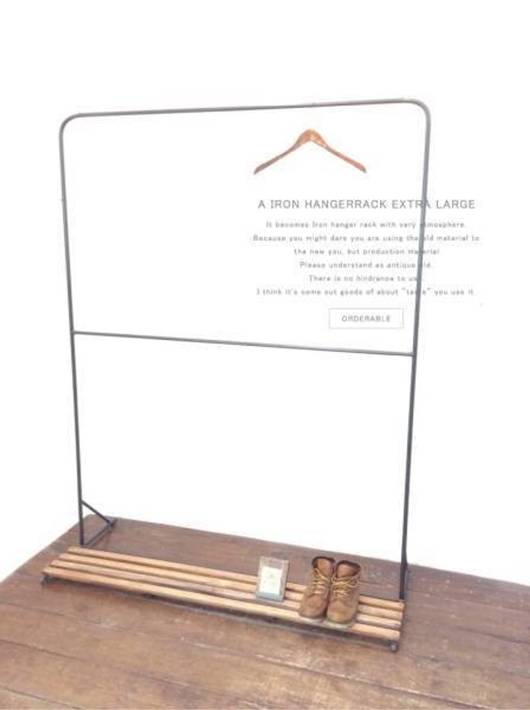 Limited quantity HR-2D-EL Large hanger rack 2-tier iron industrial shelf board hanger rack - 其他 - 木头 