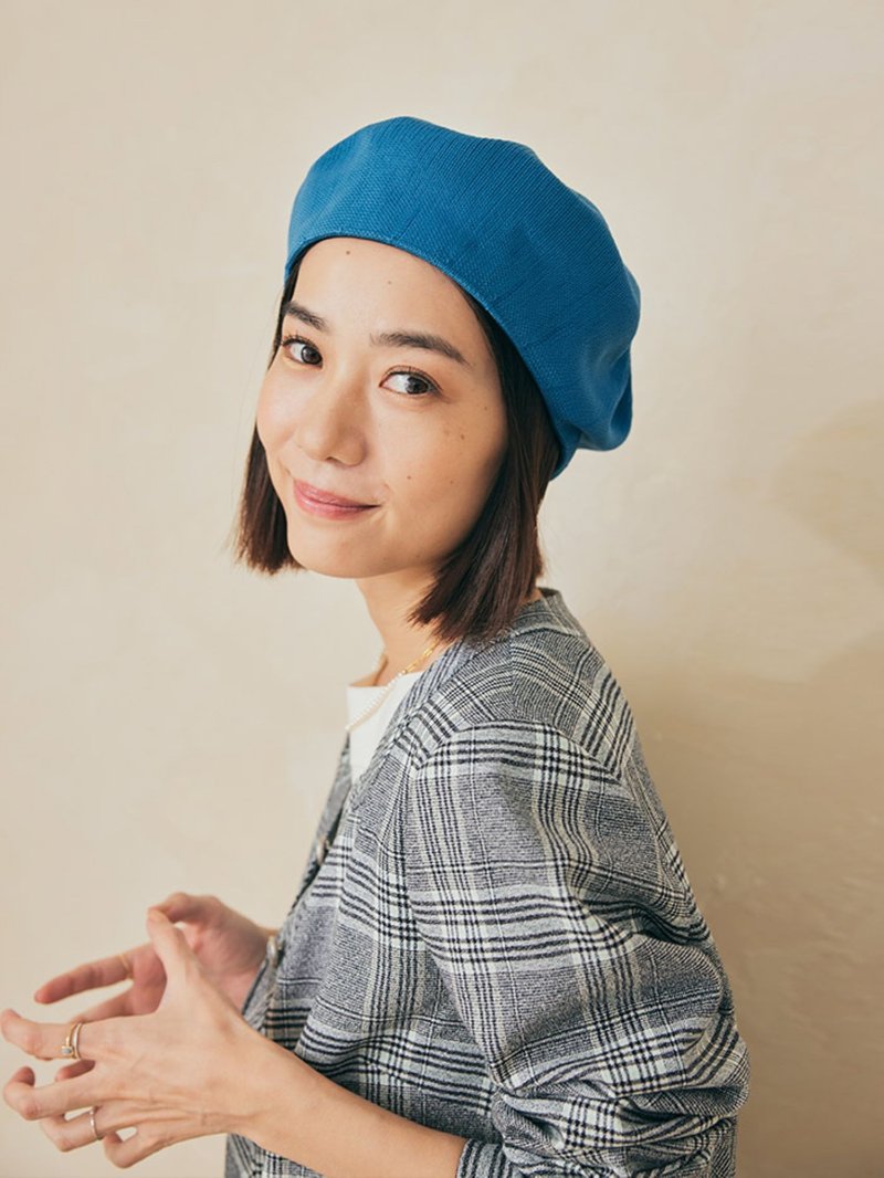 Summer大贝雷帽-雨荷 - 帽子 - 聚酯纤维 蓝色