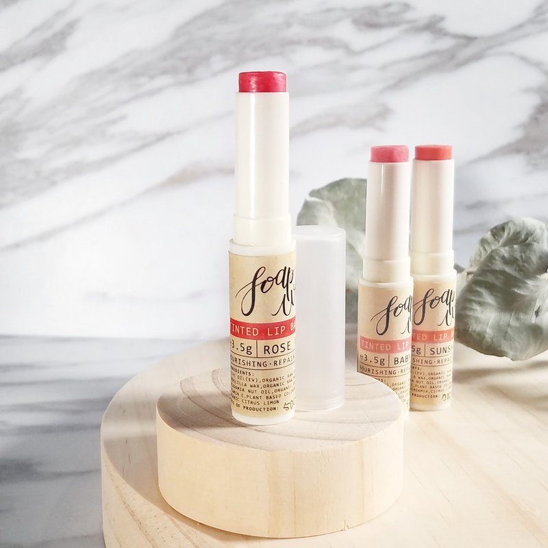 Rose Kiss - 纯天然润色润唇膏 (淡红色) - 唇部保养 - 其他材质 红色