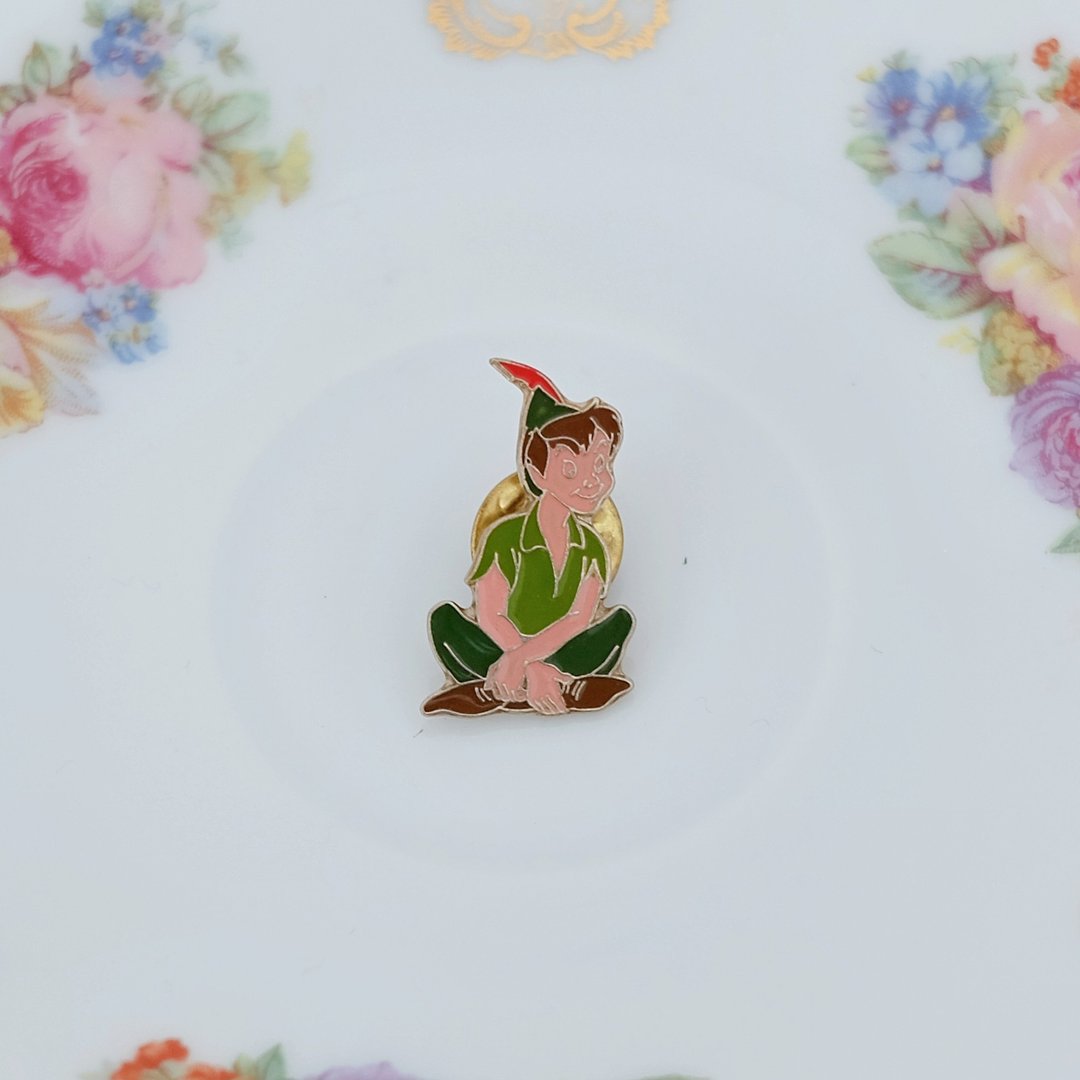 复古迪士尼彼得潘别针 - 徽章/别针 - 铜/黄铜 绿色