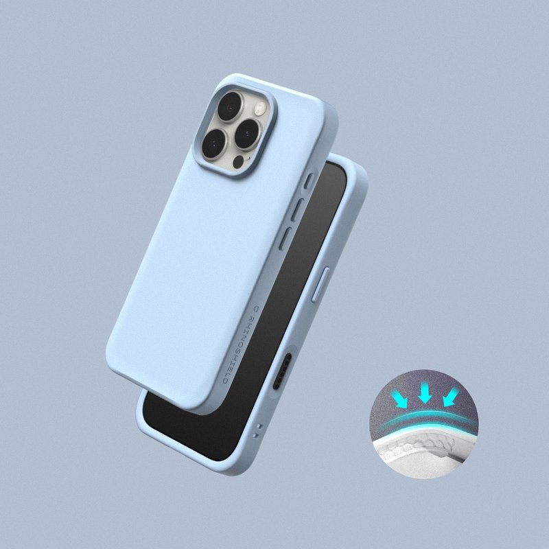 SolidX 强化吸震缓冲手机壳/冰河蓝 for iPhone 15/16系列 - 手机壳/手机套 - 塑料 